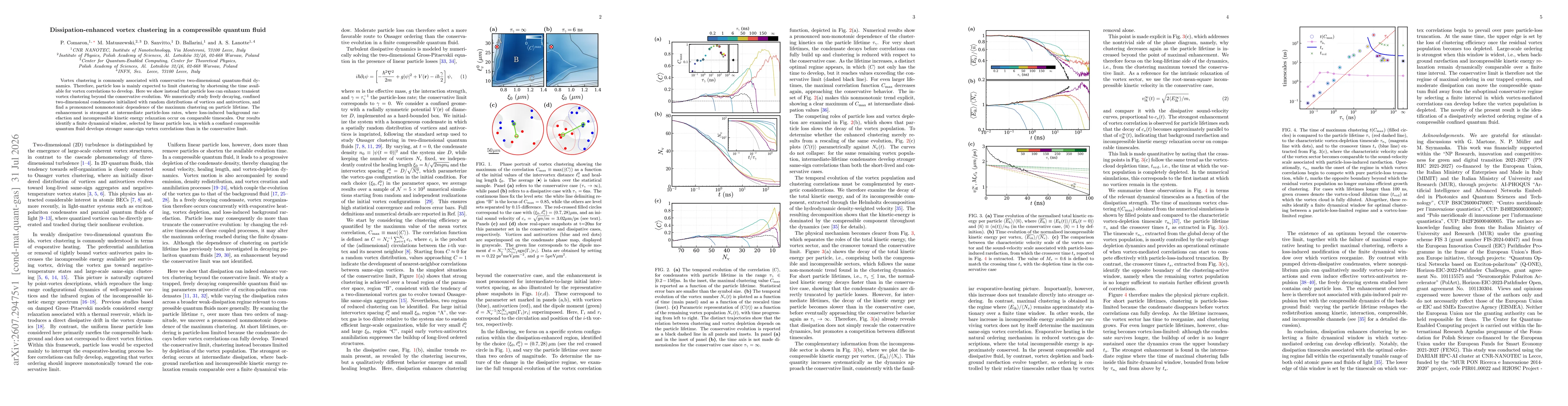 Thumbnail for Dissipation-enhanced vortex clustering in a compressible quantum fluid