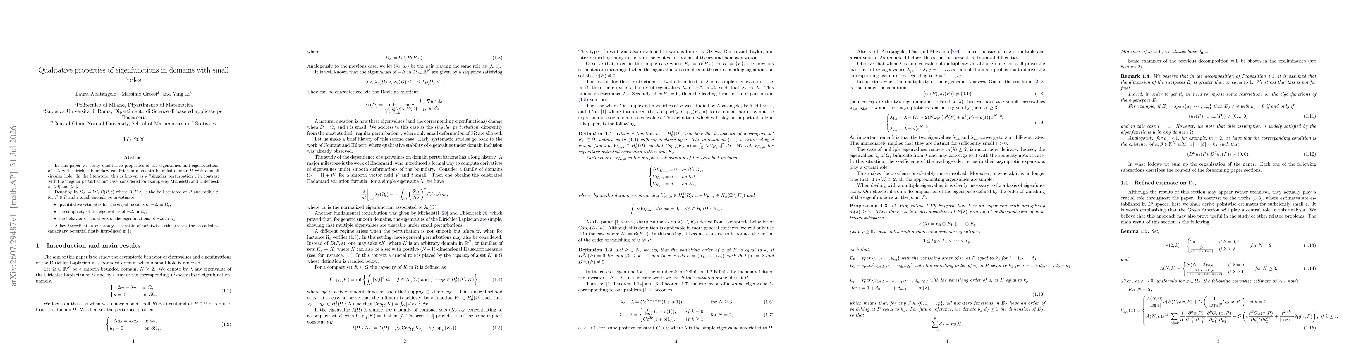 Thumbnail for Qualitative properties of eigenfunctions in domains with small holes