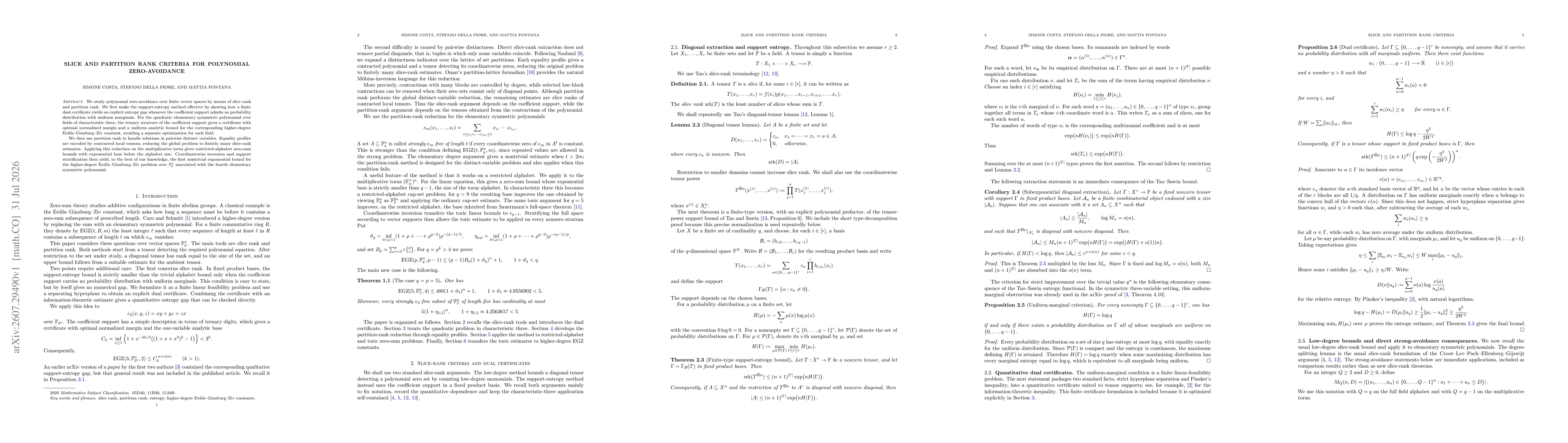 Thumbnail for Slice and Partition Rank Criteria for Polynomial Zero-Avoidance