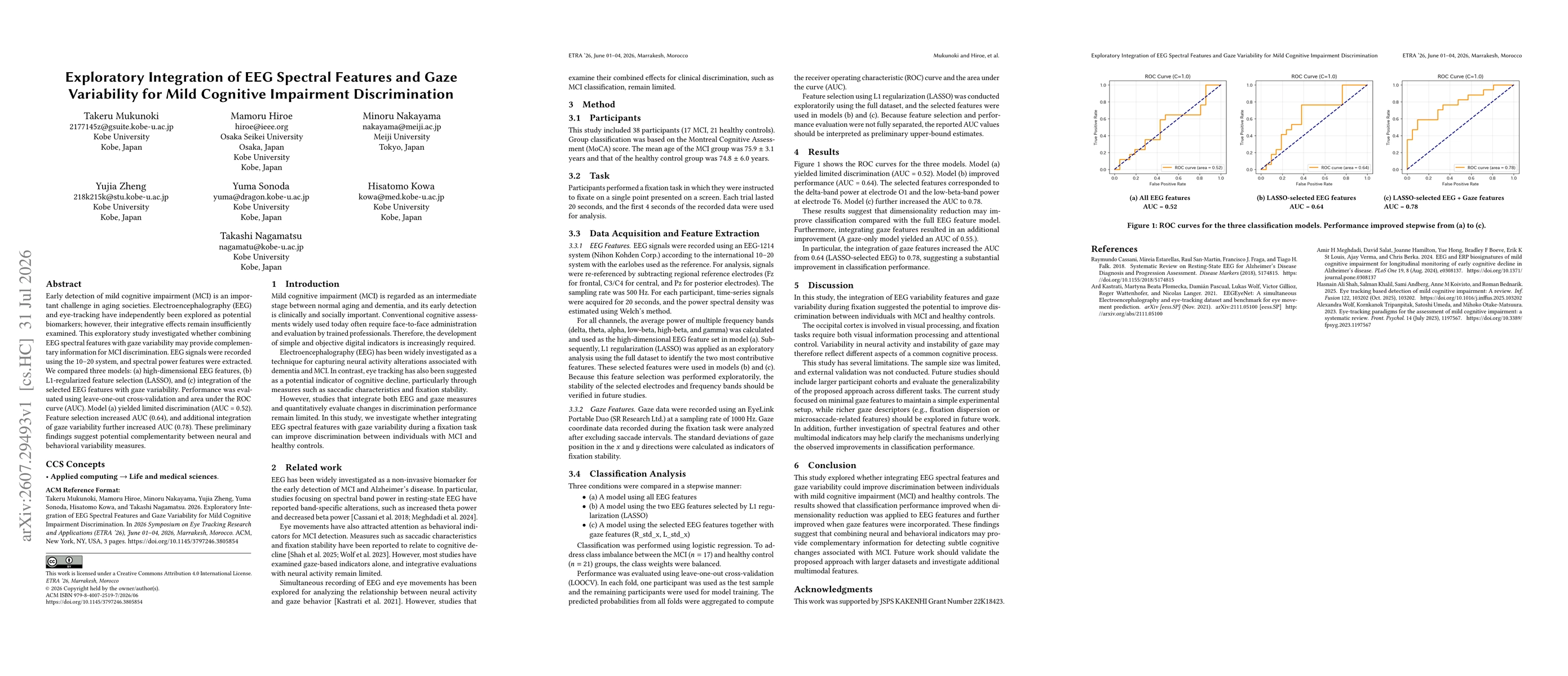 Thumbnail for Exploratory Integration of EEG Spectral Features and Gaze Variability for Mild Cognitive Impairment Discrimination
