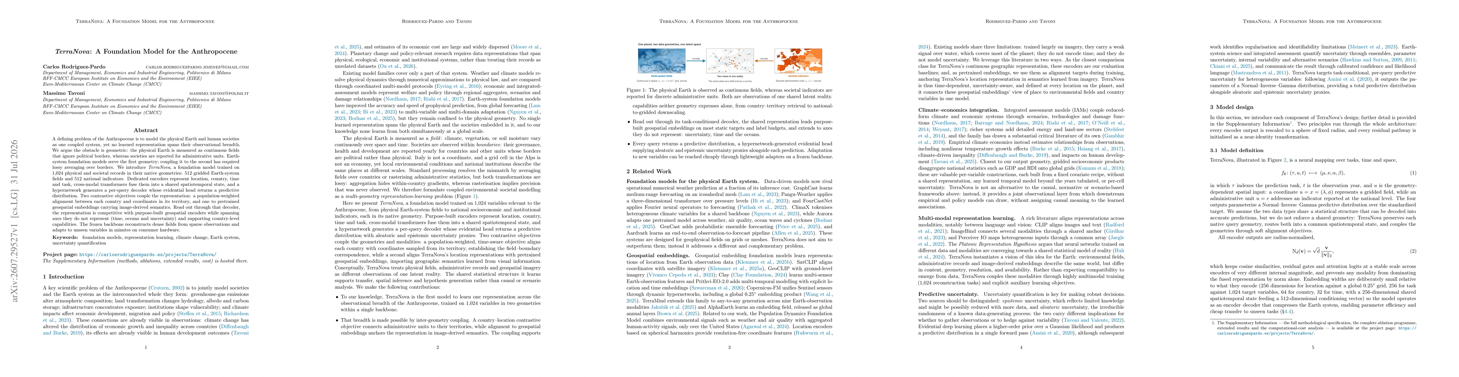 Thumbnail for TerraNova: A Foundation Model for the Anthropocene