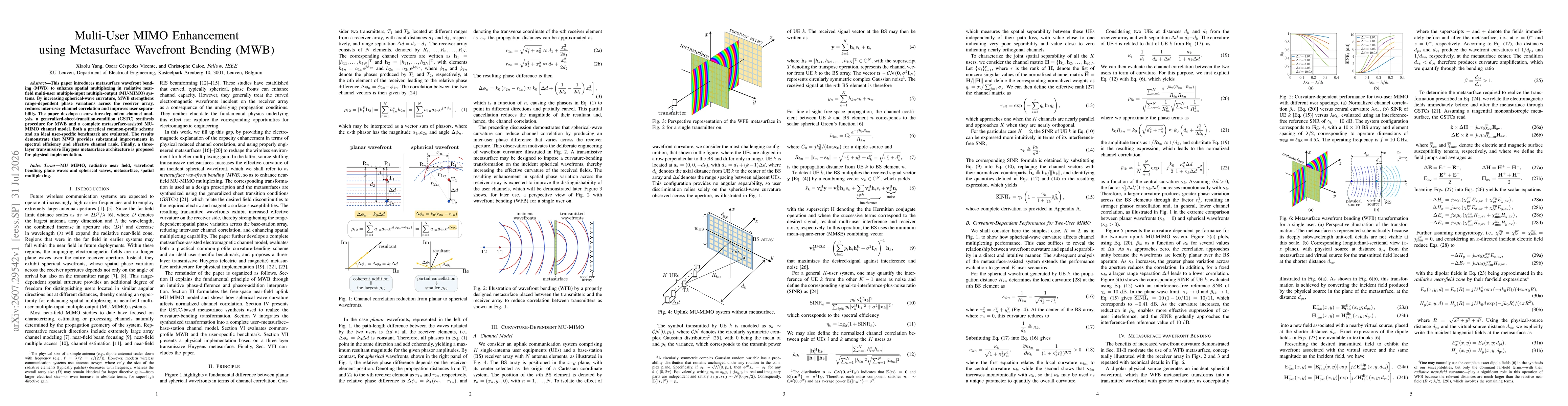 Thumbnail for Multi-User MIMO Enhancement using Metasurface Wavefront Bending (MWB)