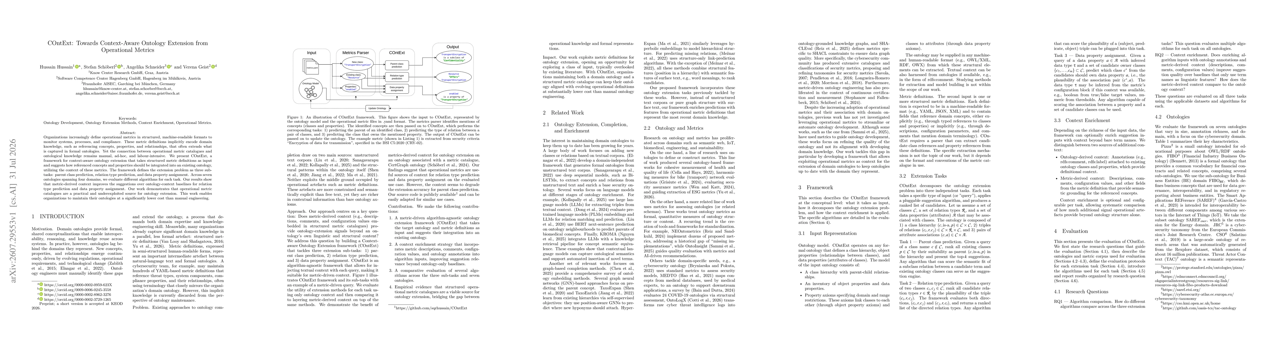 Thumbnail for COntExt: Towards Context-Aware Ontology Extension from Operational Metrics