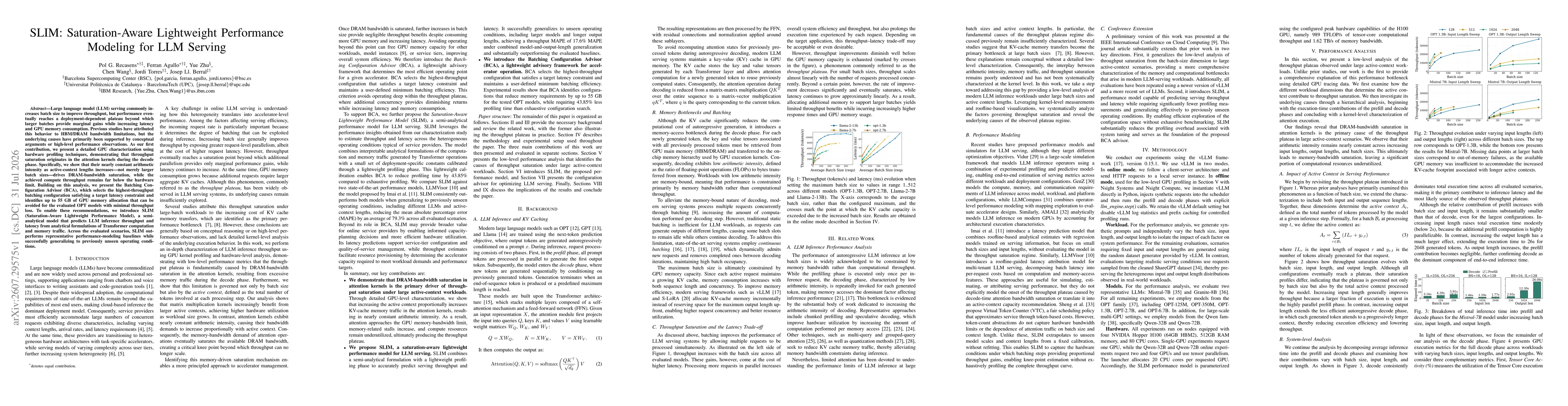 Thumbnail for SLIM: Saturation-Aware Lightweight Performance Modeling for LLM Serving