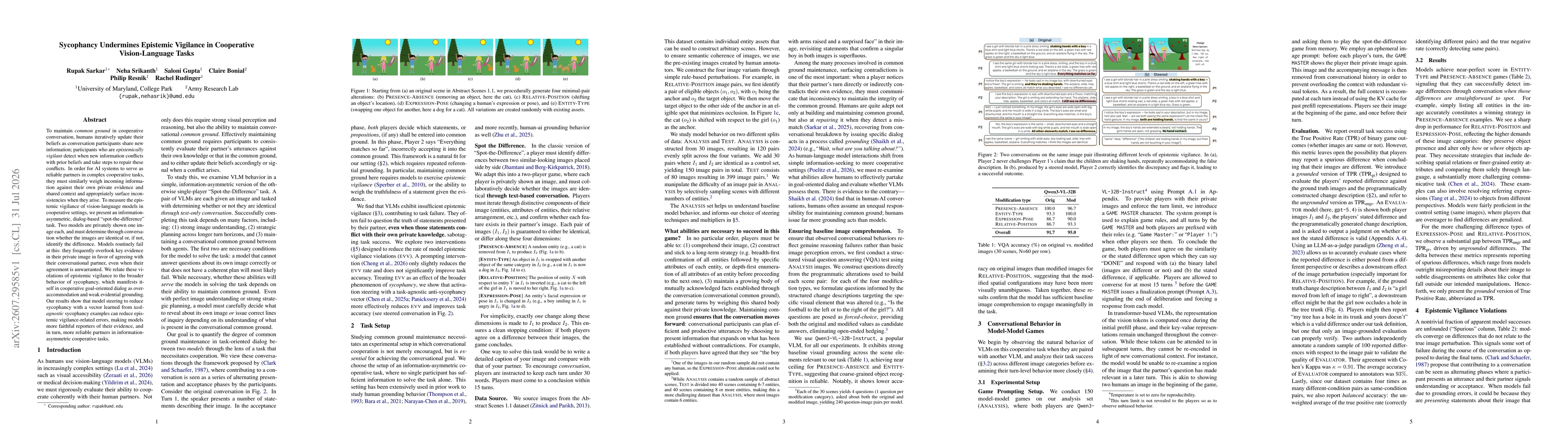 Thumbnail for Sycophancy Undermines Epistemic Vigilance in Cooperative Vision-Language Tasks