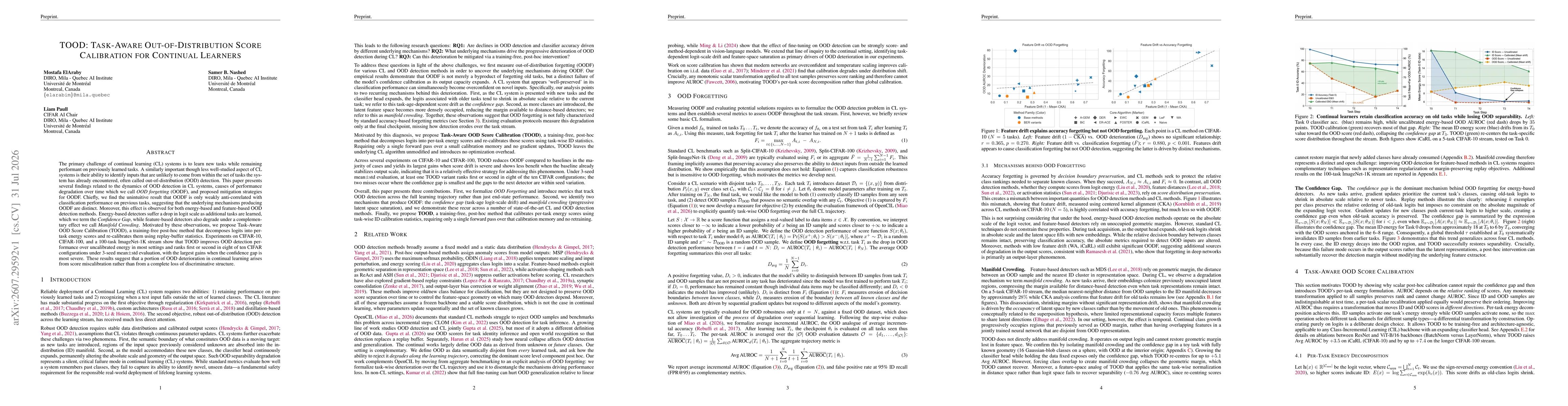 Thumbnail for TOOD: Task-Aware Out-of-Distribution Score Calibration for Continual Learners