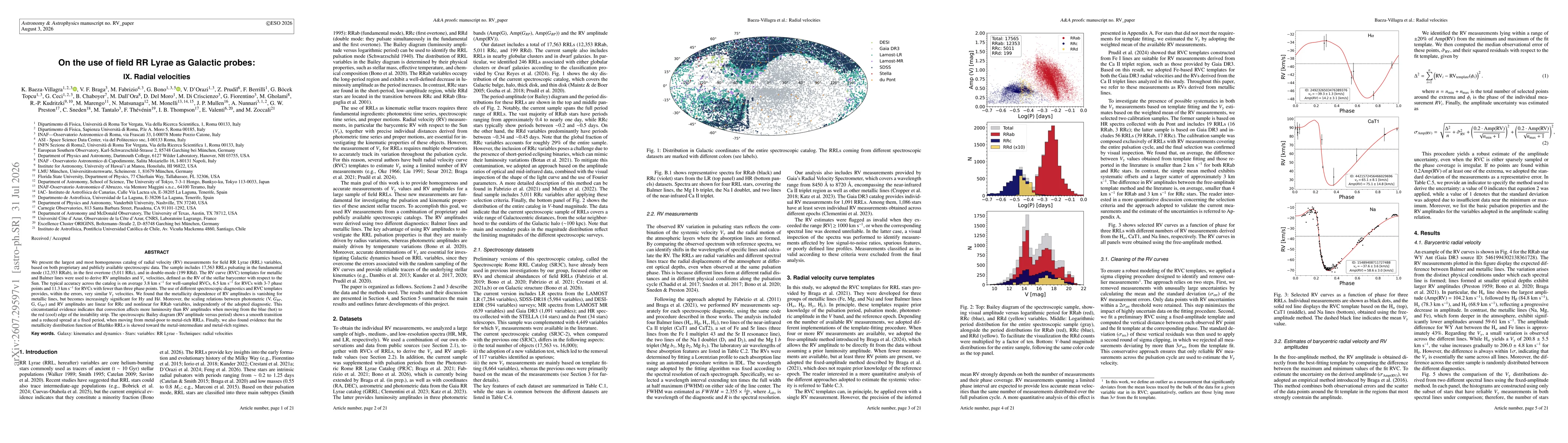 Thumbnail for On the use of field RR Lyrae as Galactic probes:. IX. Radial velocities