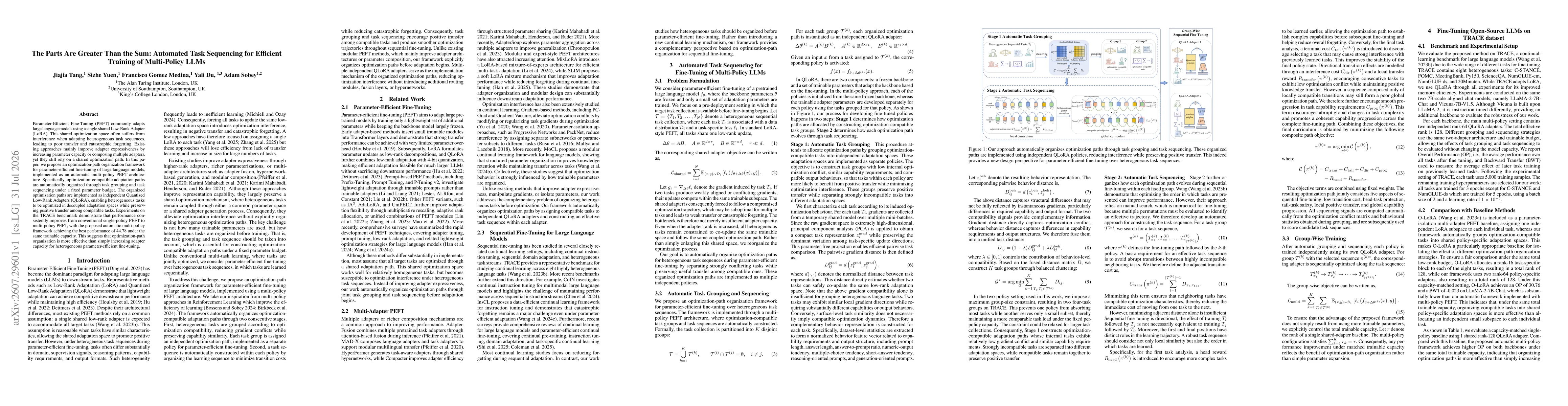 Thumbnail for The Parts Are Greater Than the Sum: Automated Task Sequencing for Efficient Training of Multi-Policy LLMs