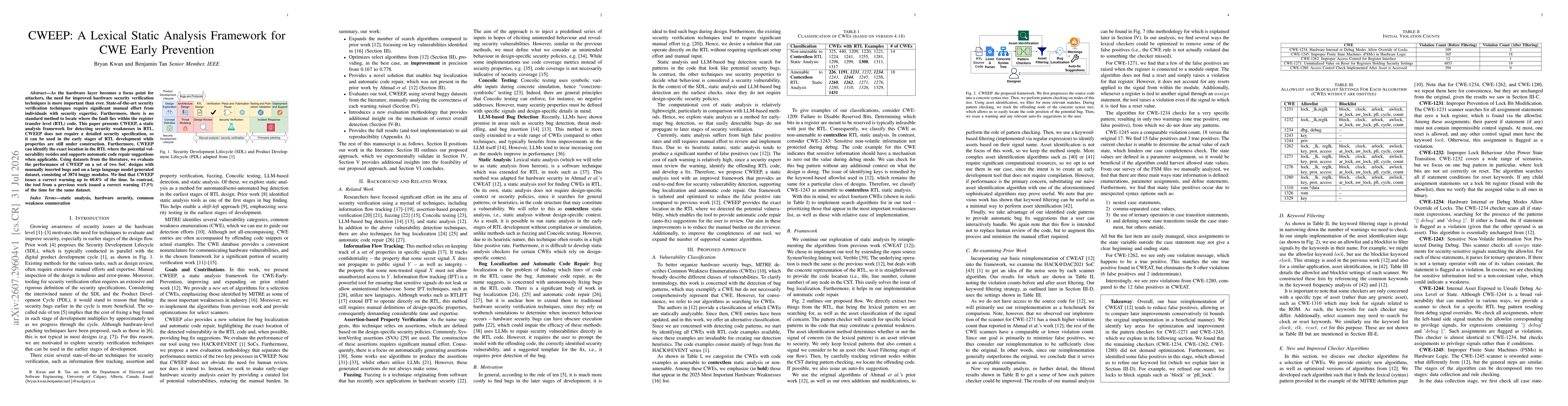 Thumbnail for CWEEP: A Lexical Static Analysis Framework for CWE Early Prevention