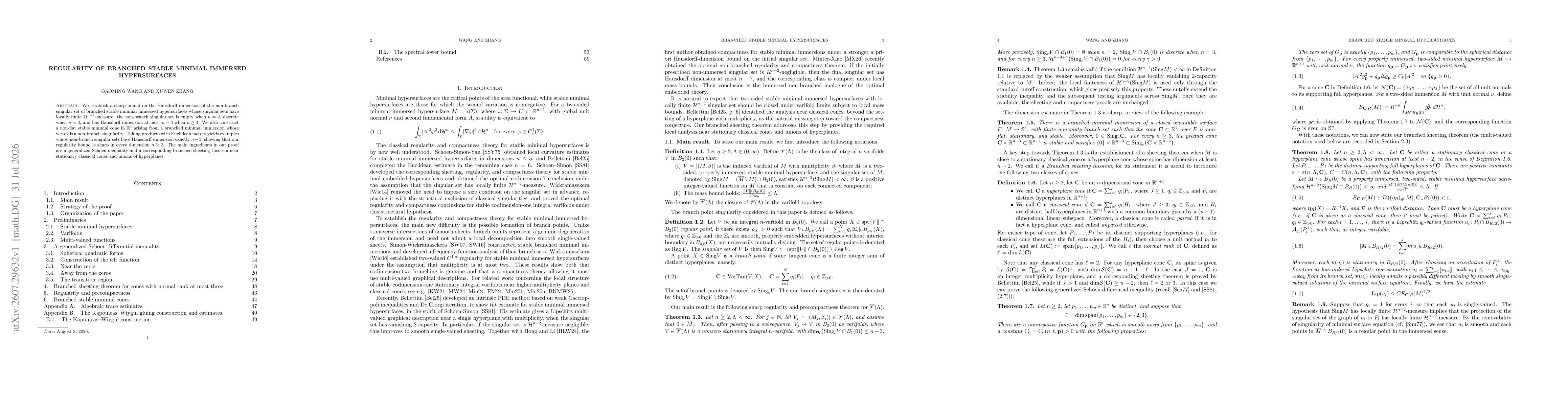 Thumbnail for Regularity of branched stable minimal immersed hypersurfaces