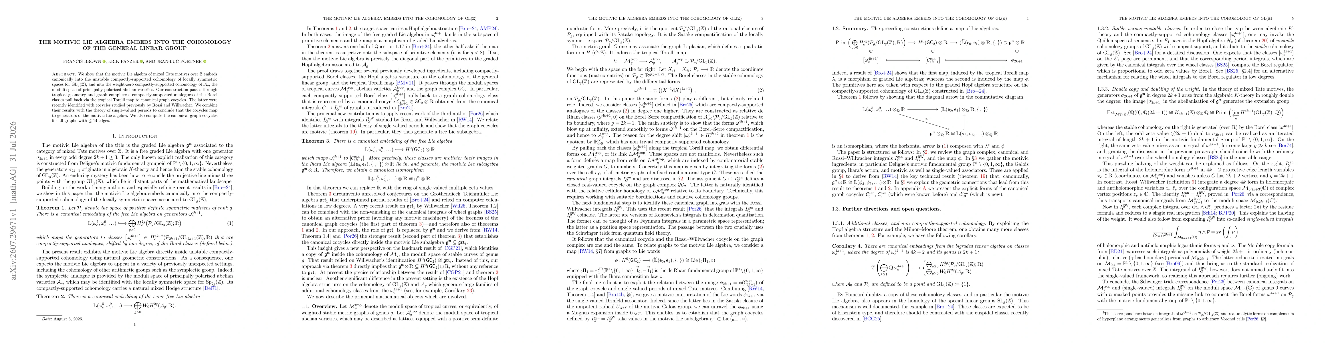 Thumbnail for The motivic Lie algebra embeds into the cohomology of the general linear group