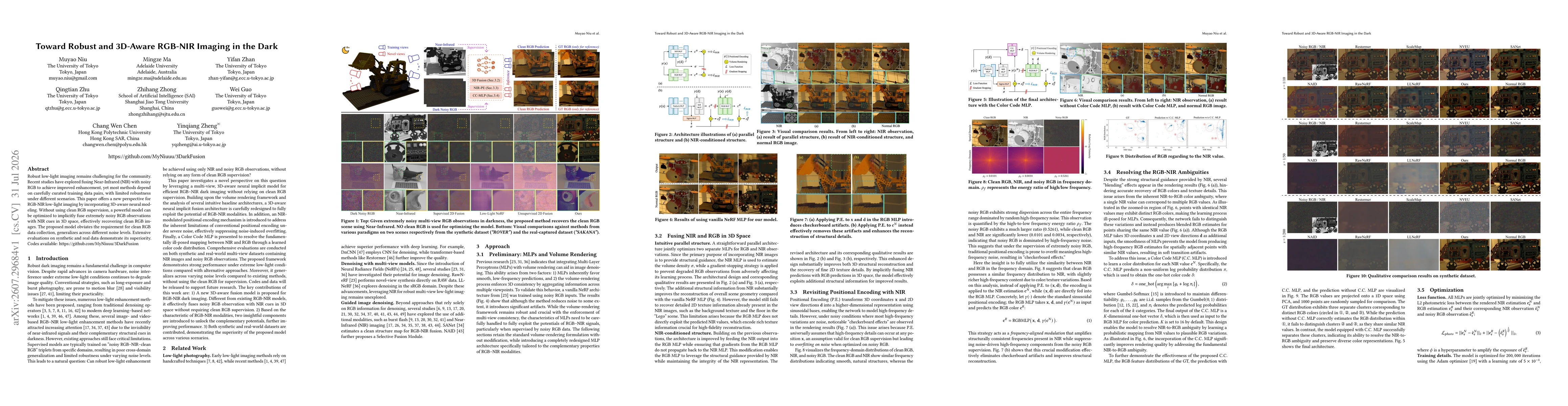 Thumbnail for Toward Robust and 3D-Aware RGB-NIR Imaging in the Dark