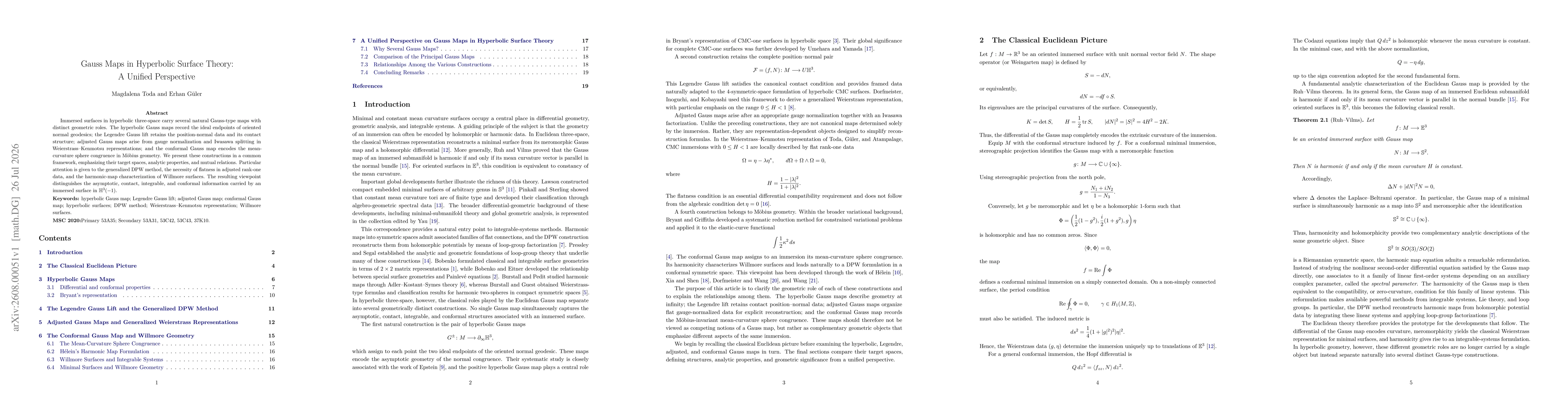 Thumbnail for Gauss Maps in Hyperbolic Surface Theory:A Unified Perspective
