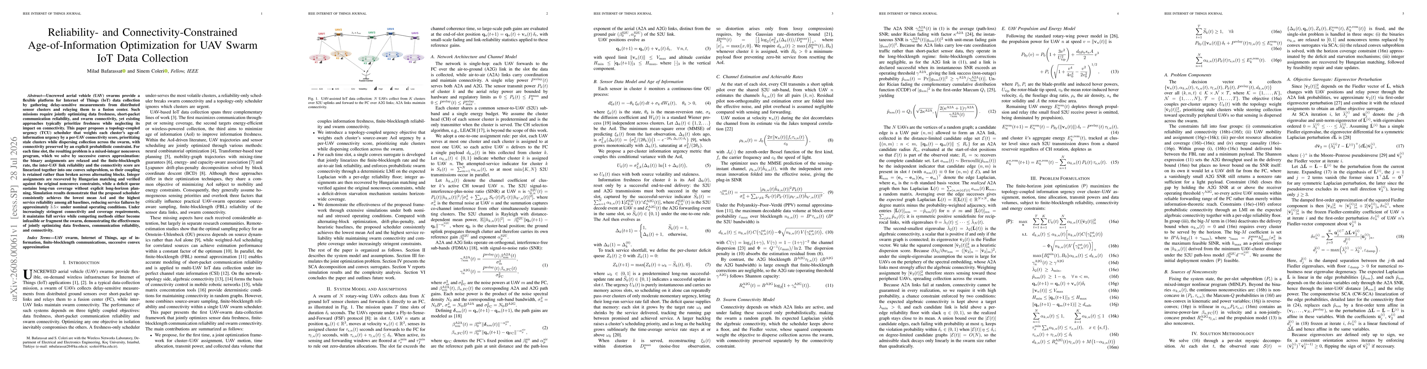 Thumbnail for Reliability- and Connectivity-Constrained Age-of-Information Optimization for UAV Swarm IoT Data Collection