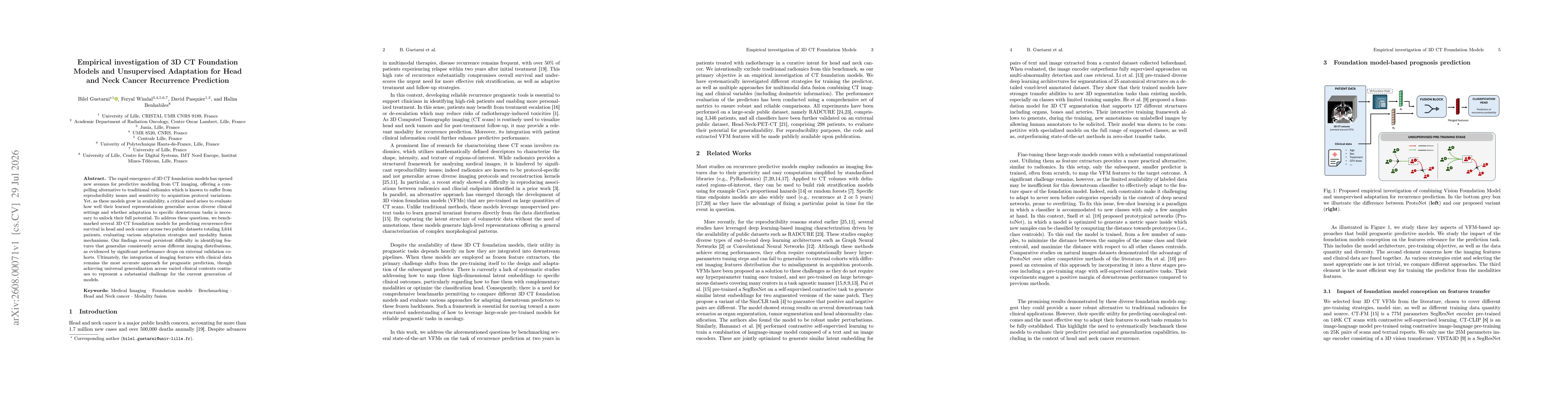 Thumbnail for Empirical investigation of 3D CT Foundation Models and Unsupervised Adaptation for Head and Neck Cancer Recurrence Prediction
