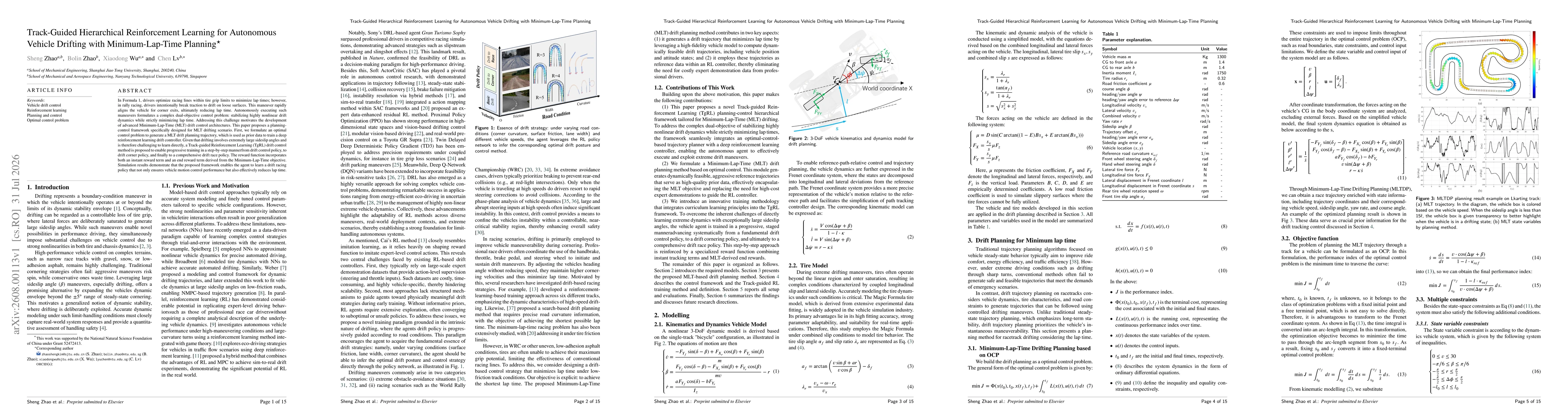 Thumbnail for Track-Guided Hierarchical Reinforcement Learning for Autonomous Vehicle Drifting with Minimum-Lap-Time Planning