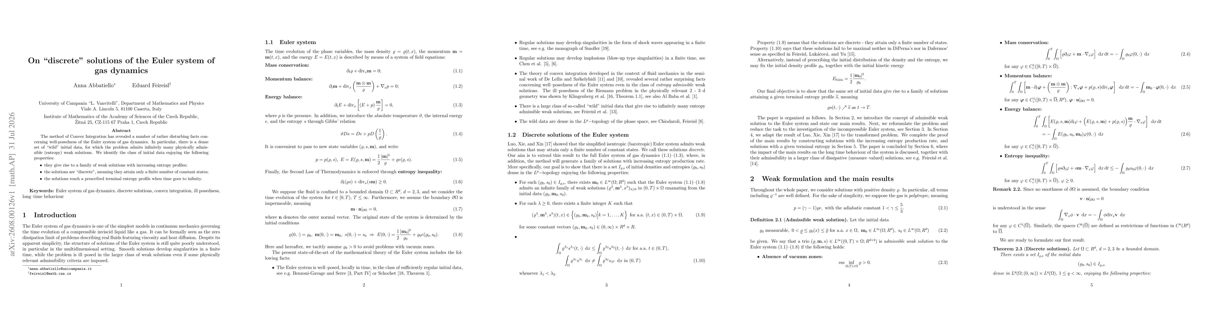 Thumbnail for On "discrete" solutions of the Euler system of gas dynamics