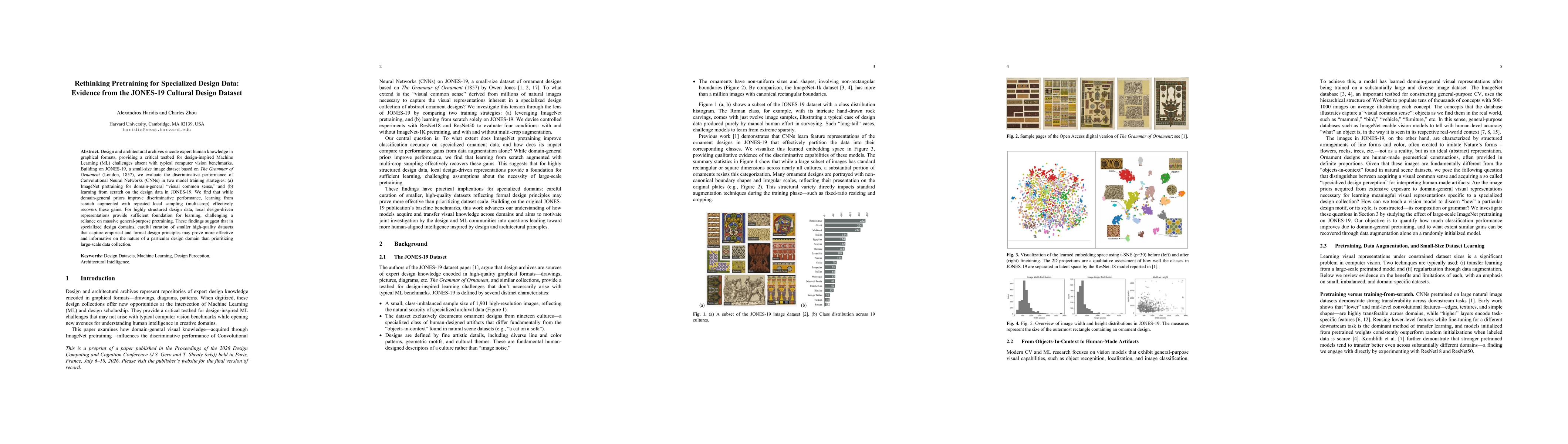 Thumbnail for Rethinking Pretraining for Specialized Design Data: Evidence from the JONES-19 Cultural Design Dataset