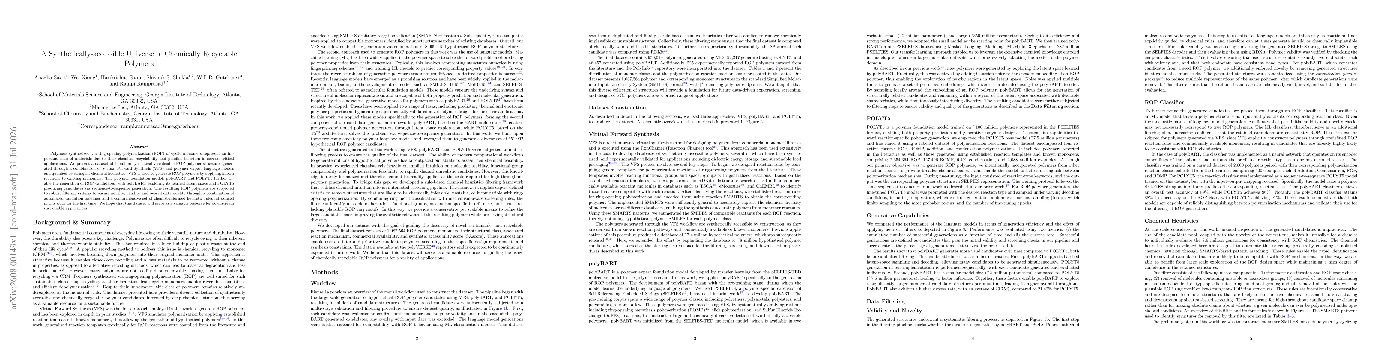 Thumbnail for A Synthetically-accessible Universe of Chemically Recyclable Polymers