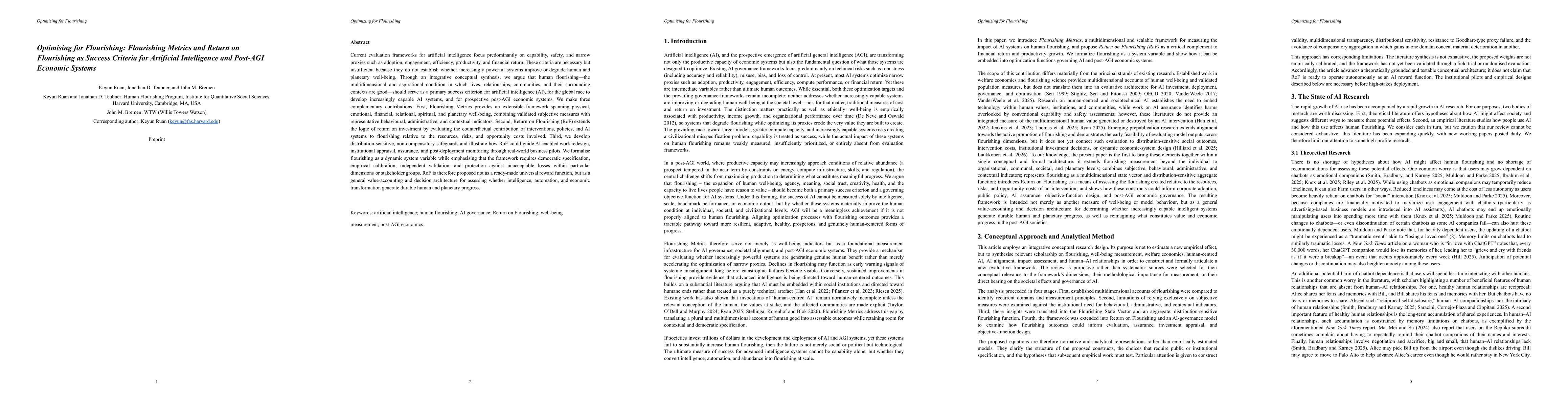 Thumbnail for Optimising for Flourishing: Flourishing Metrics and Return on Flourishing as Success Criteria for Artificial Intelligence and Post-AGI Economic Systems