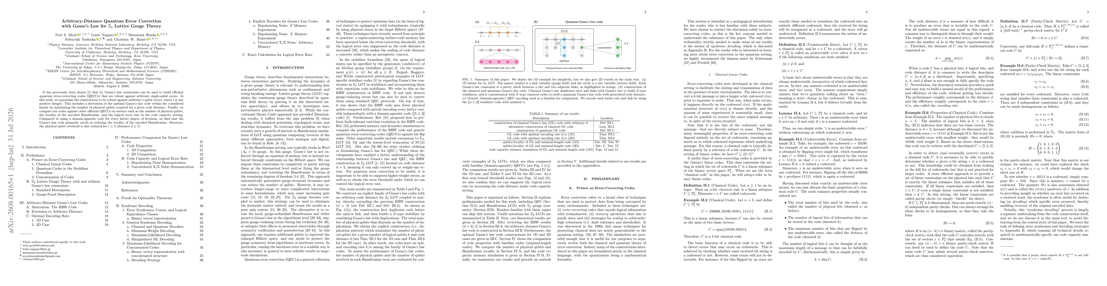 Thumbnail for Arbitrary-Distance Quantum Error Correction with Gauss's Law for $\mathbb Z_2$ Lattice Gauge Theory