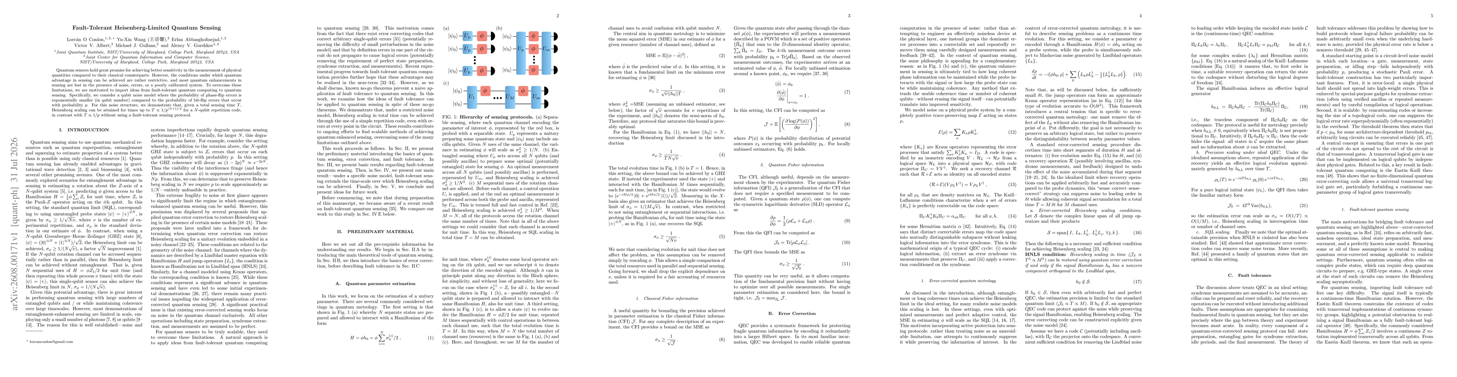 Thumbnail for Fault-Tolerant Heisenberg-Limited Quantum Sensing