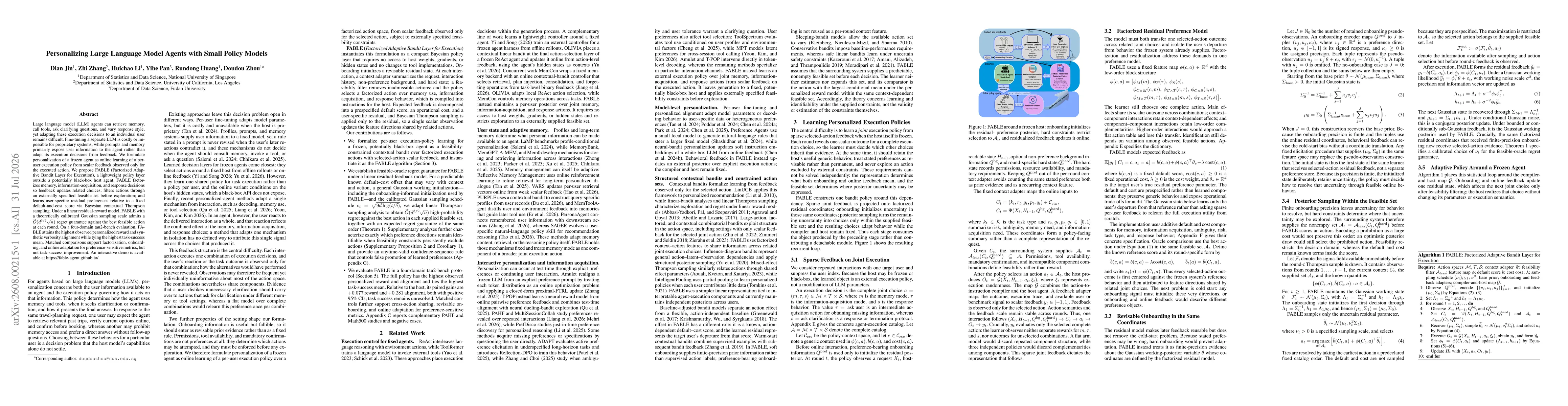 Thumbnail for Personalizing Large Language Model Agents with Small Policy Models