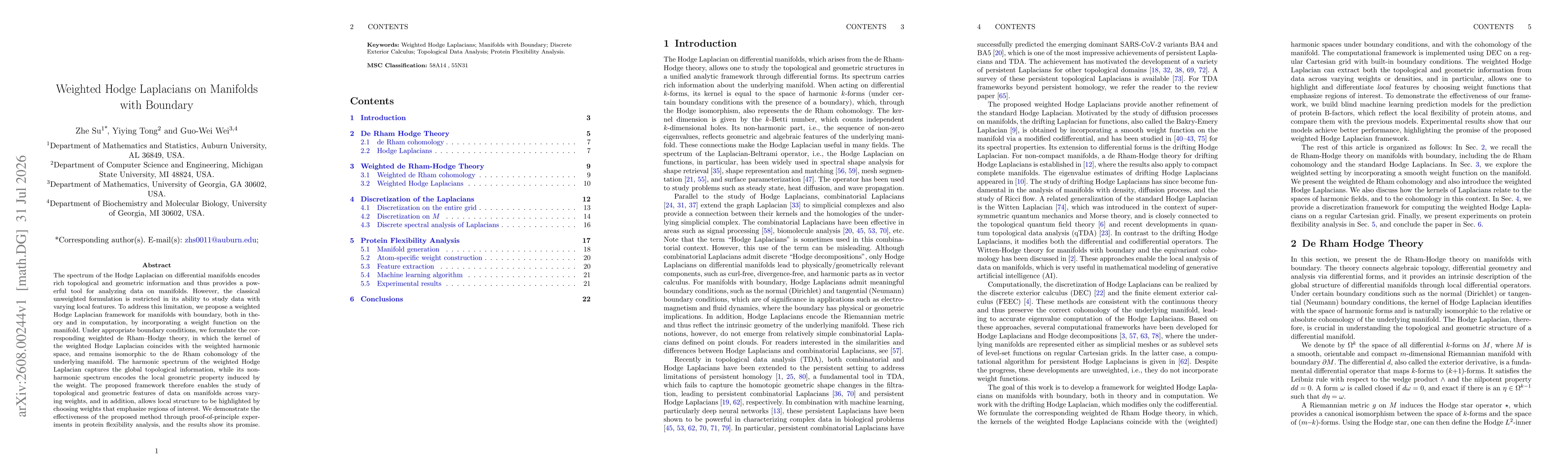 Thumbnail for Weighted Hodge Laplacians on Manifolds with Boundary
