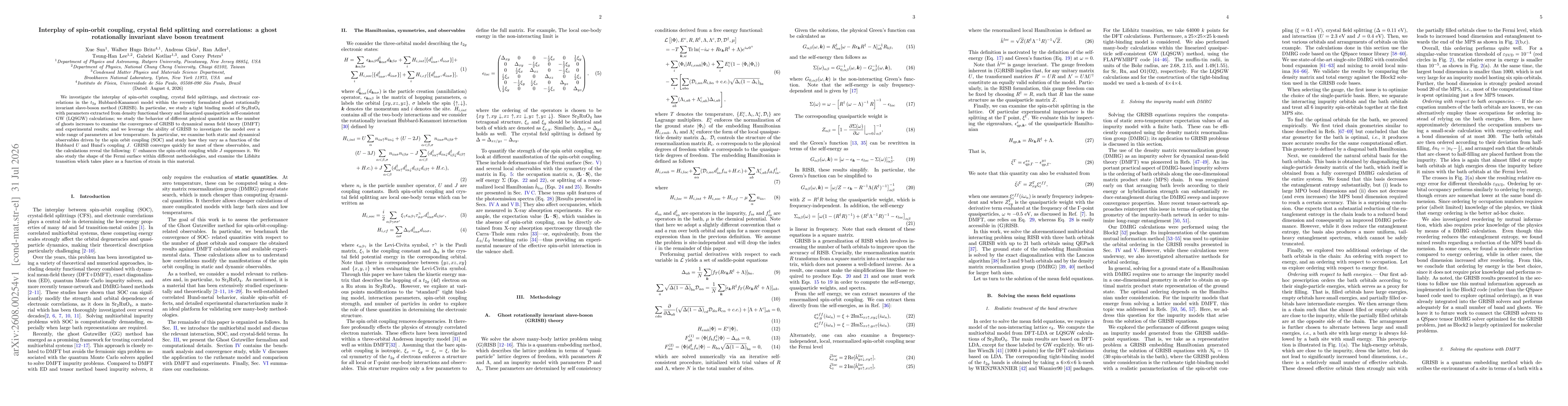 Thumbnail for Interplay of spin-orbit coupling, crystal field splitting and correlations: a ghost rotationally invariant slave boson treatment