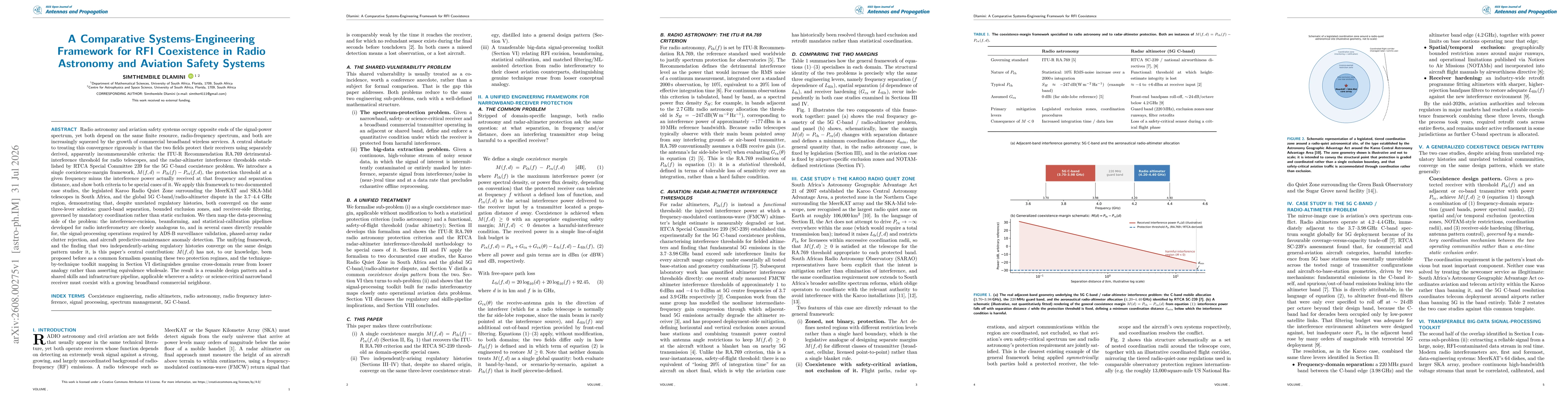 Thumbnail for A Comparative Systems-Engineering Framework for RFI Coexistence in Radio Astronomy and Aviation Safety Systems
