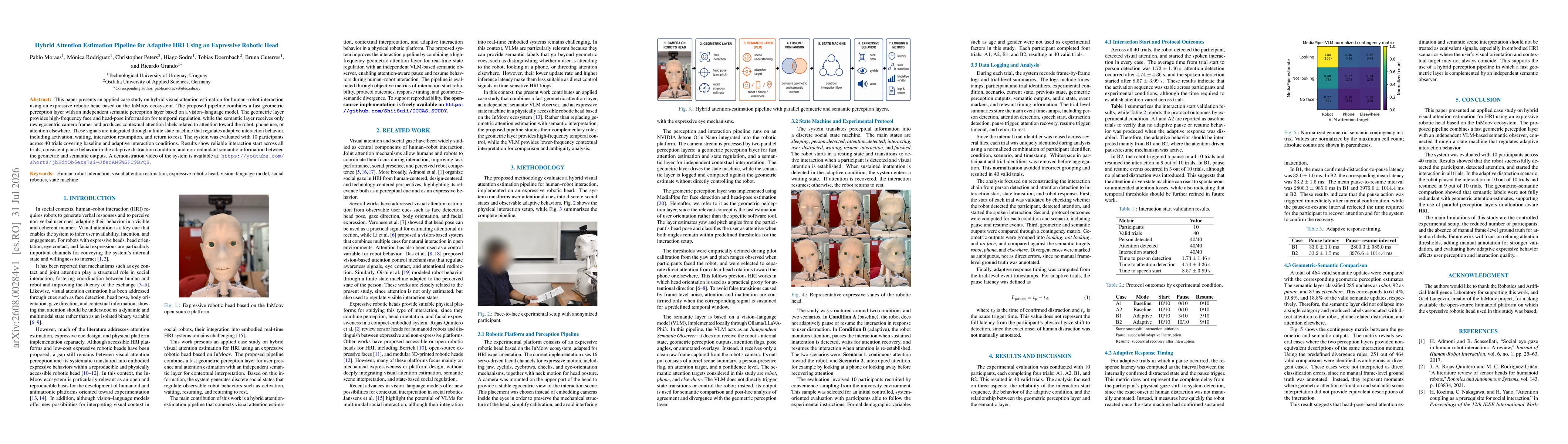 Thumbnail for Hybrid Attention Estimation Pipeline for Adaptive HRI Using an Expressive Robotic Head