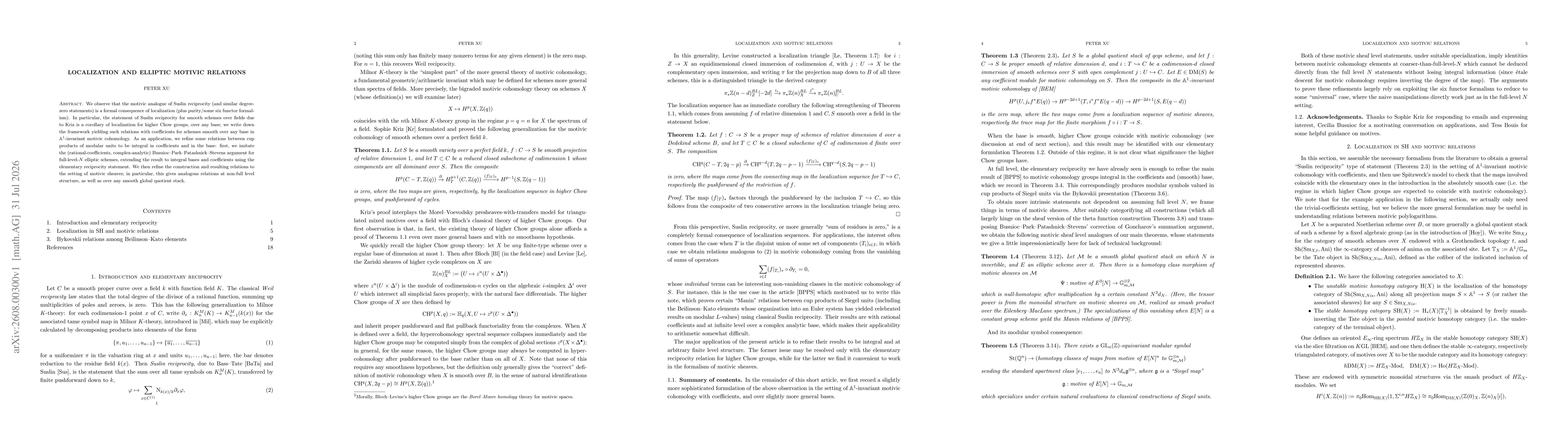 Thumbnail for Localization and elliptic motivic relations