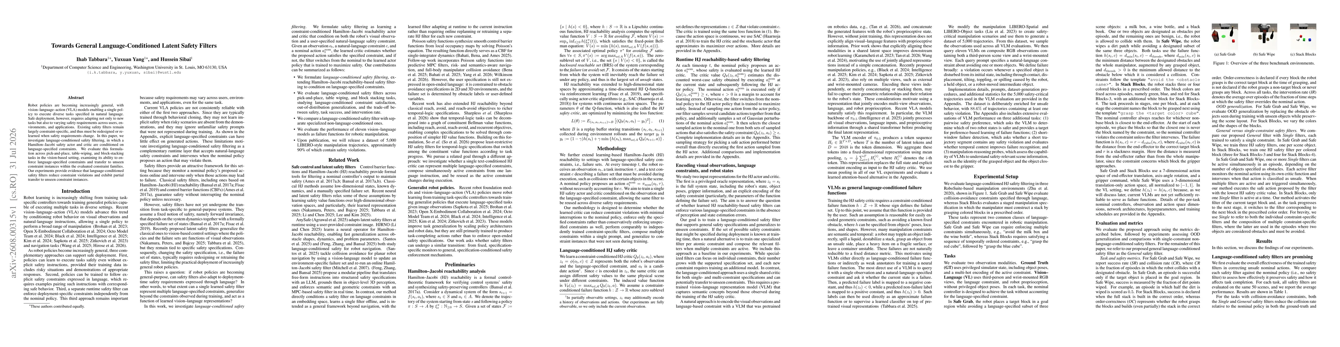 Thumbnail for Towards General Language-Conditioned Latent Safety Filters