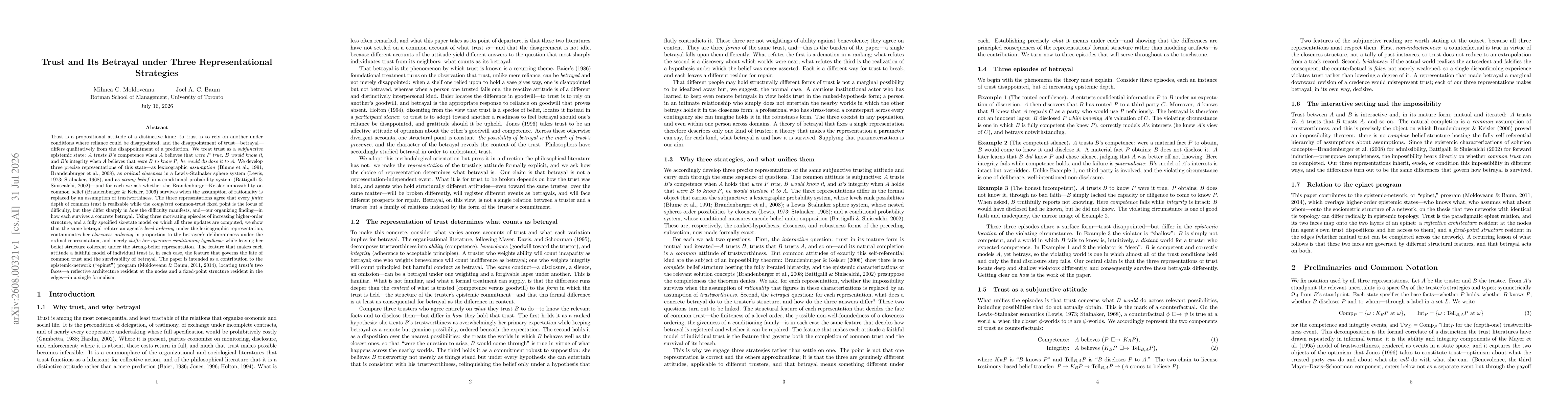 Thumbnail for Trust and Its Betrayal under Three Representational Strategies