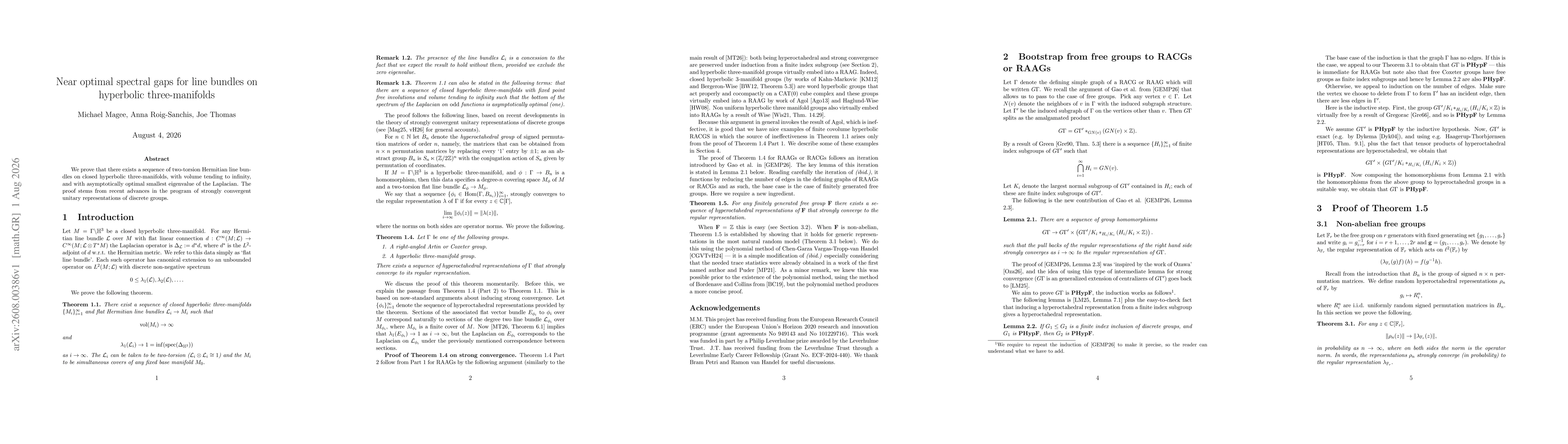 Thumbnail for Near optimal spectral gaps for line bundles on hyperbolic three-manifolds