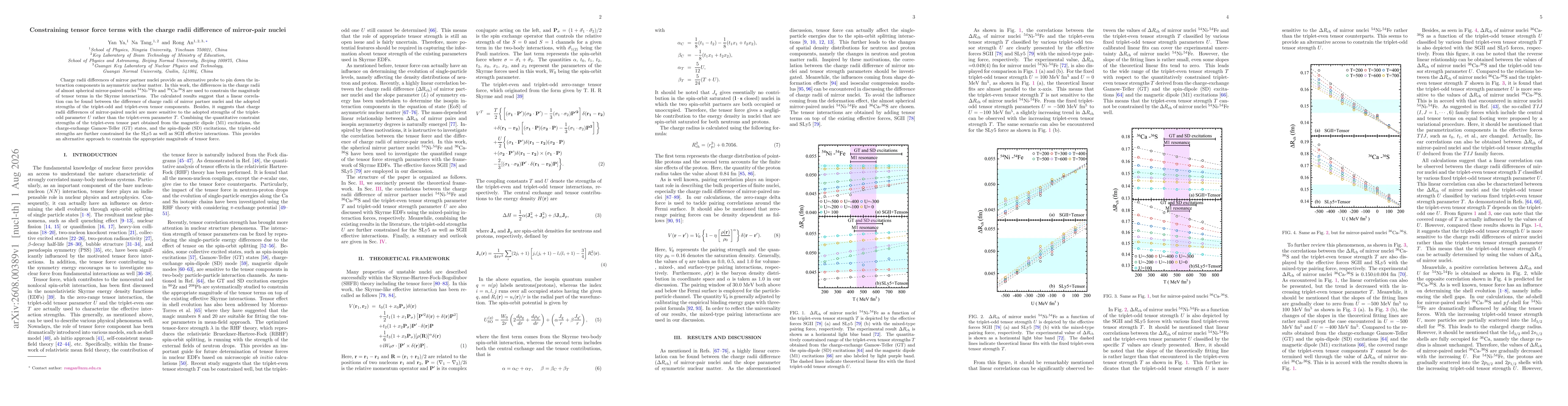 Thumbnail for Constraining tensor force terms with the charge radii difference of mirror-pair nuclei