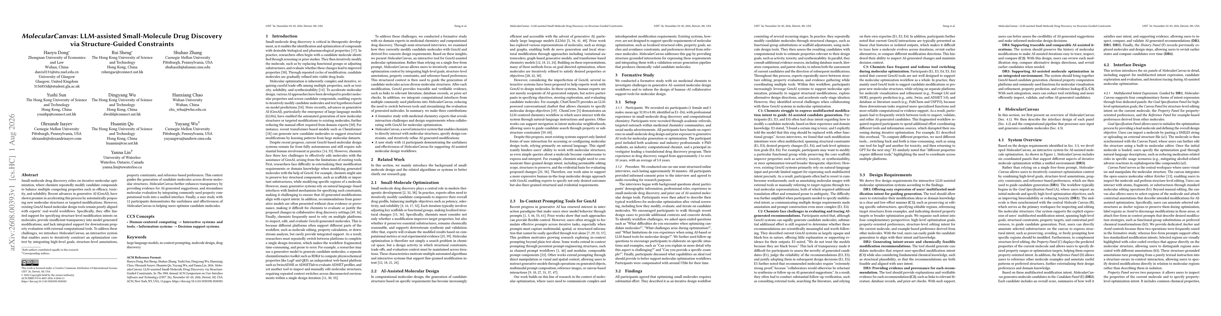 Thumbnail for MolecularCanvas: LLM-assisted Small-Molecule Drug Discovery via Structure-Guided Constraints
