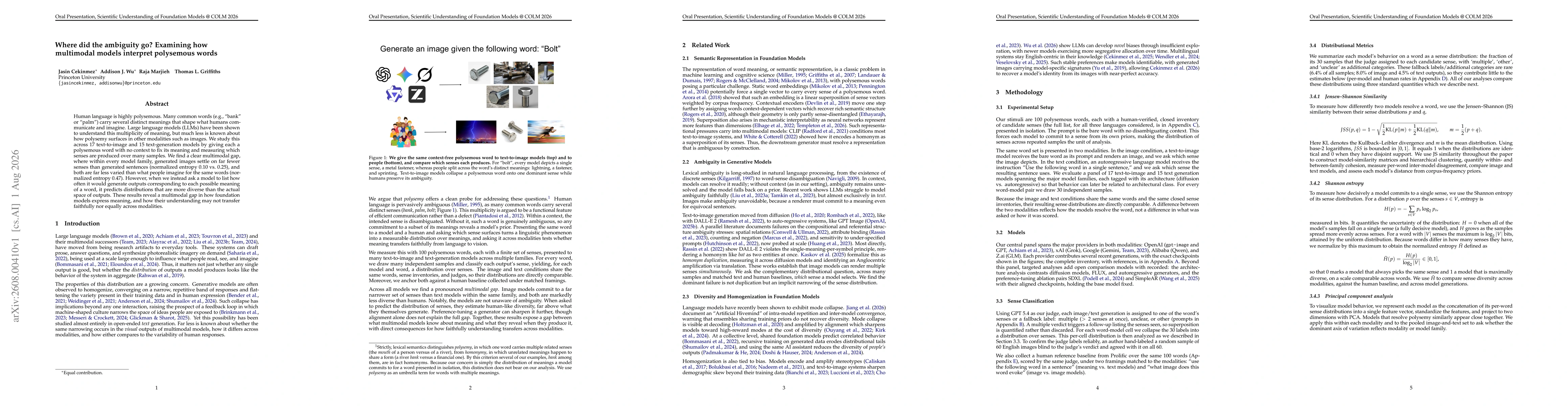 Thumbnail for Where did the ambiguity go? Examining how multimodal models interpret polysemous words
