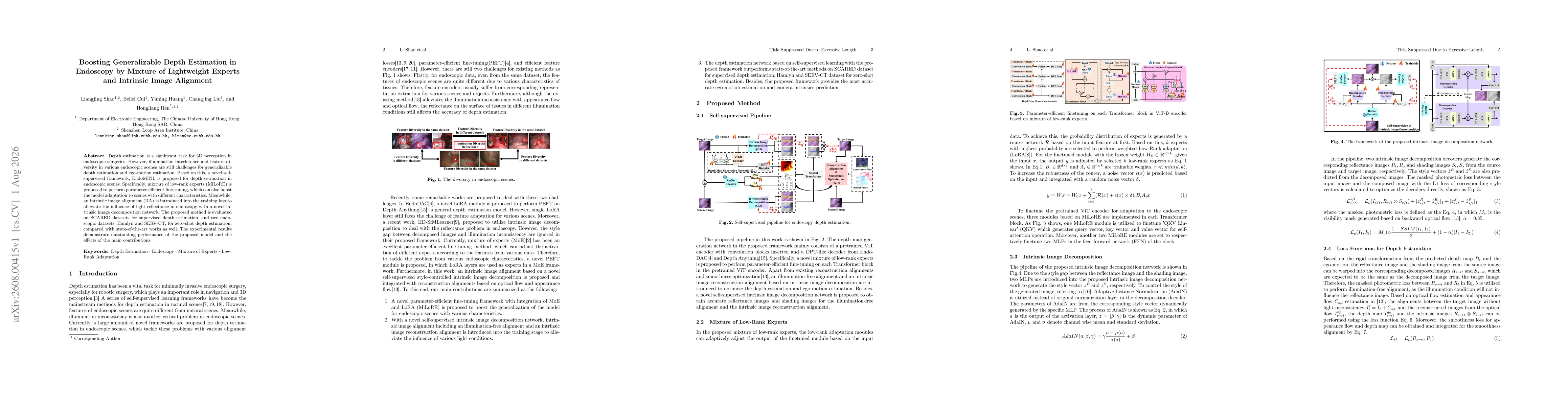 Thumbnail for Boosting Generalizable Depth Estimation in Endoscopy by Mixture of Lightweight Experts and Intrinsic Image Alignment