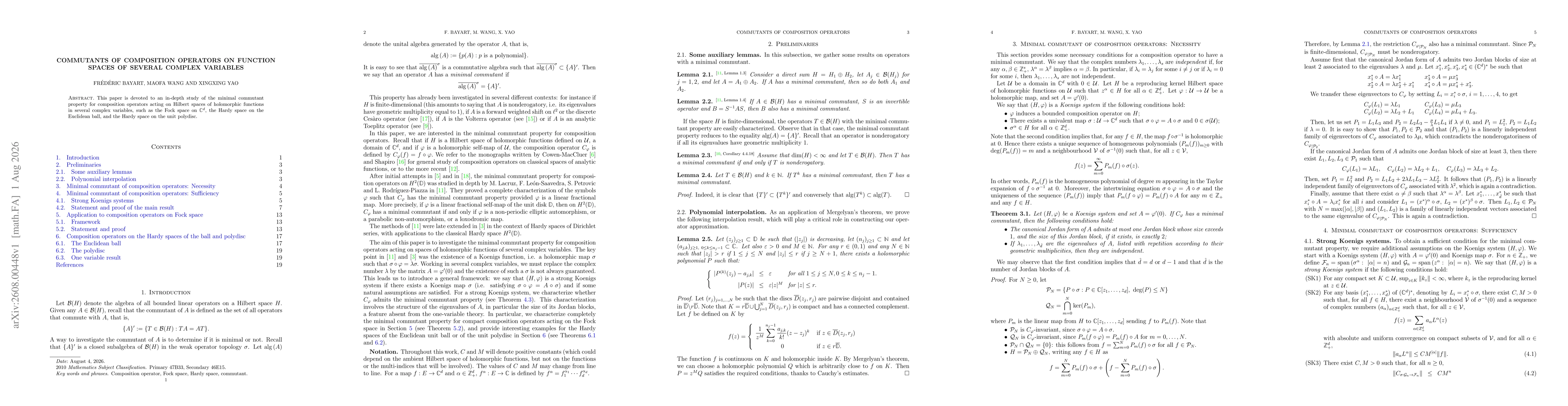 Thumbnail for Commutants of composition operators on function spaces of several complex variables