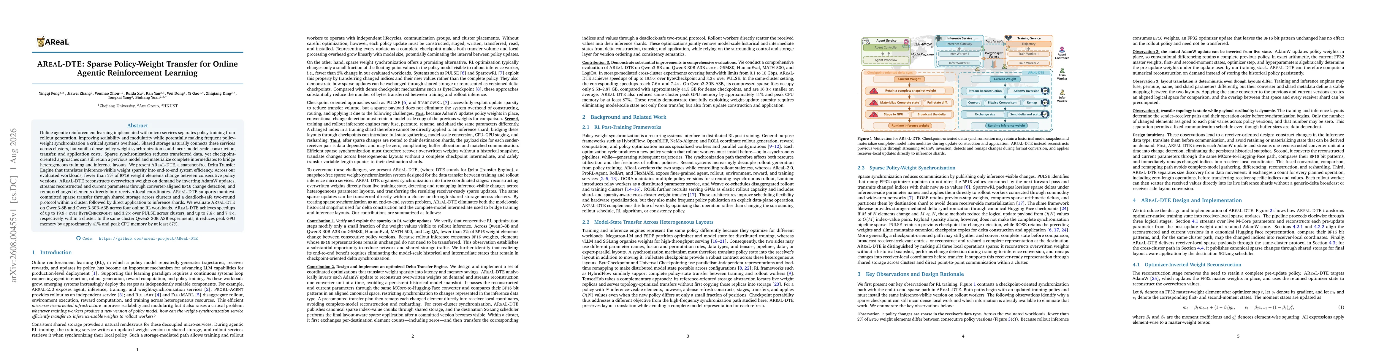 Thumbnail for AReaL-DTE: Sparse Policy-Weight Transfer for Online Agentic Reinforcement Learning