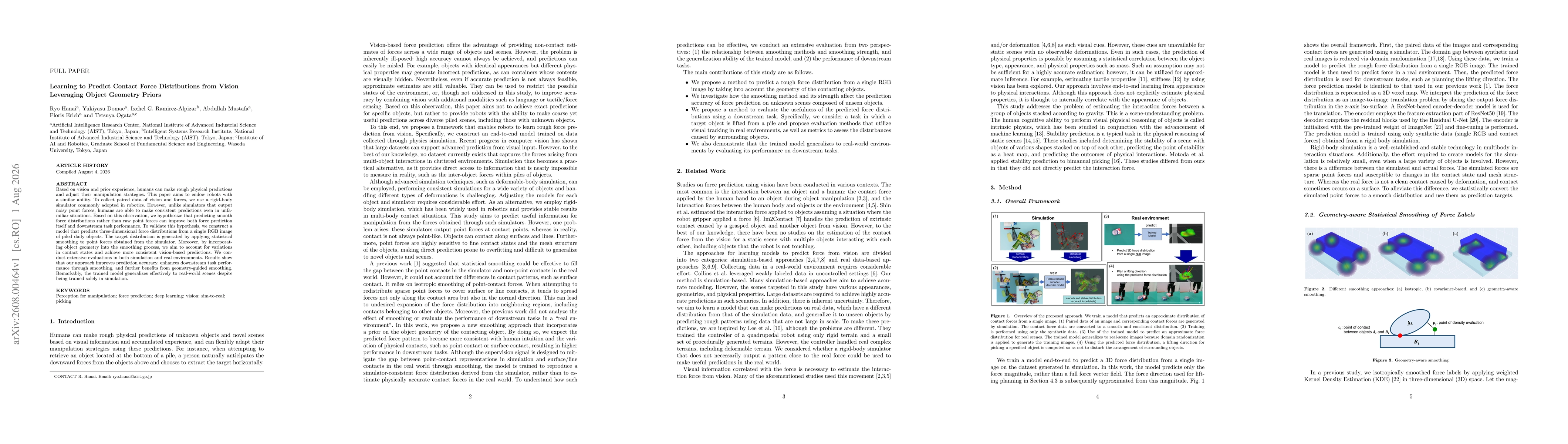 Thumbnail for Learning to Predict Contact Force Distributions from Vision Leveraging Object Geometry Priors
