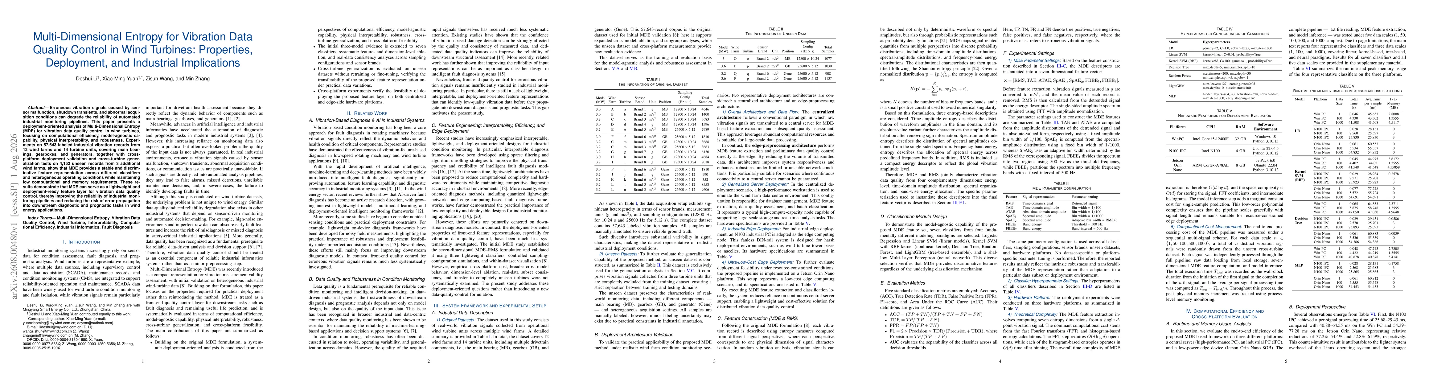 Thumbnail for Multi-Dimensional Entropy for Vibration Data Quality Control in Wind Turbines: Properties, Deployment, and Industrial Implications