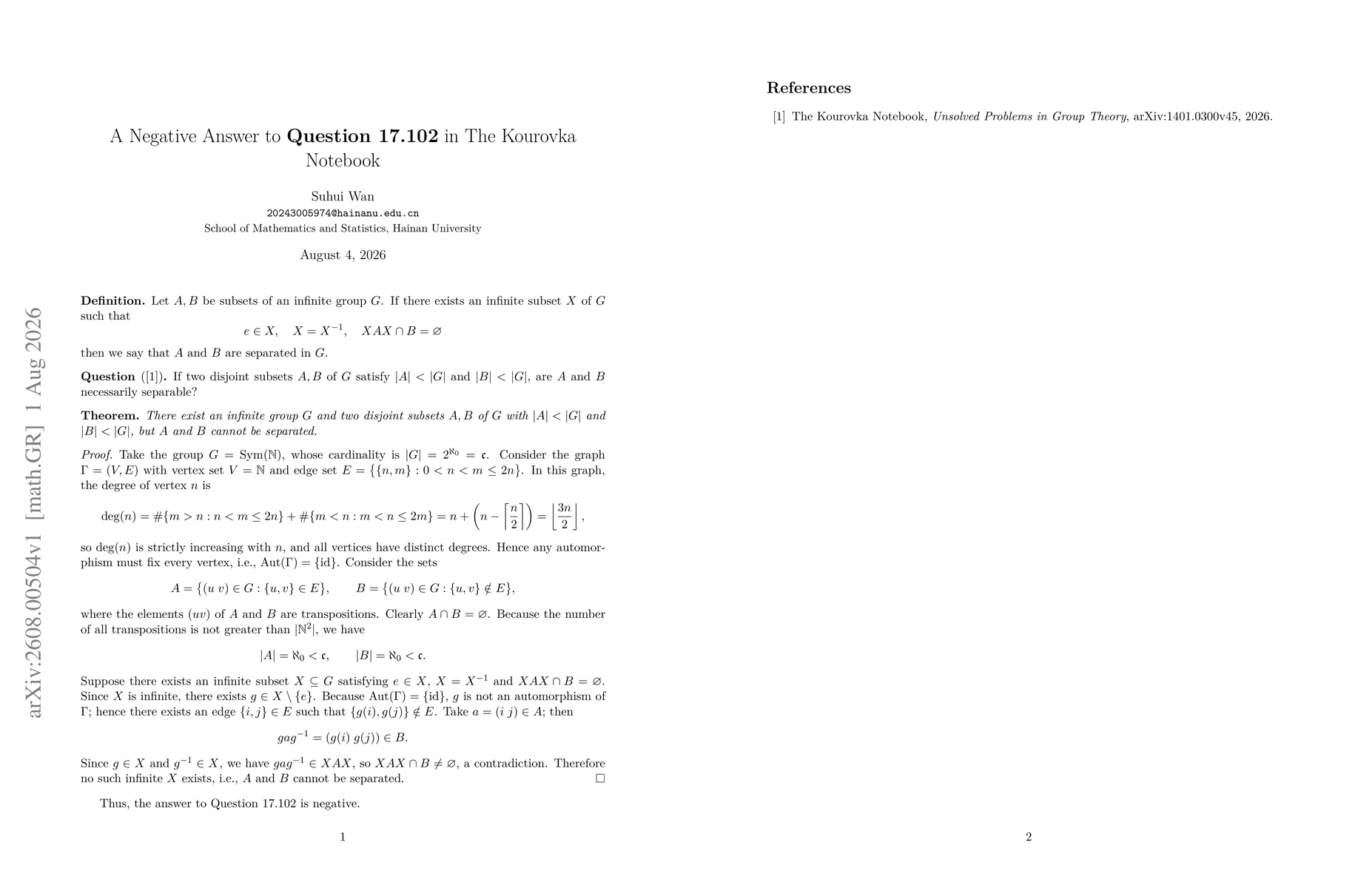 Thumbnail for A Negative Answer to Question 17.102 in The Kourovka Notebook