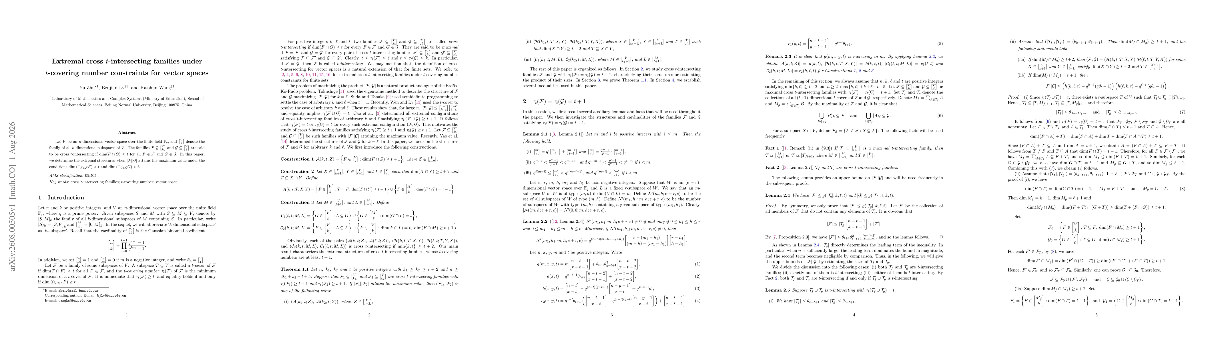 Thumbnail for Extremal cross $t$-intersecting families under $t$-covering number constraints for vector spaces