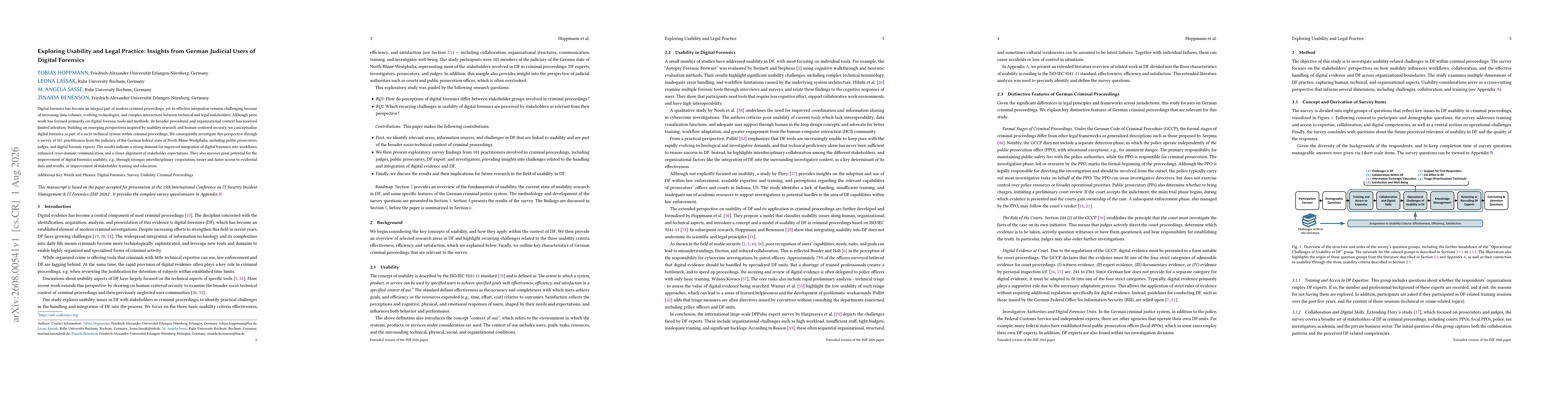 Thumbnail for Exploring Usability and Legal Practice: Insights from German Judicial Users of Digital Forensics