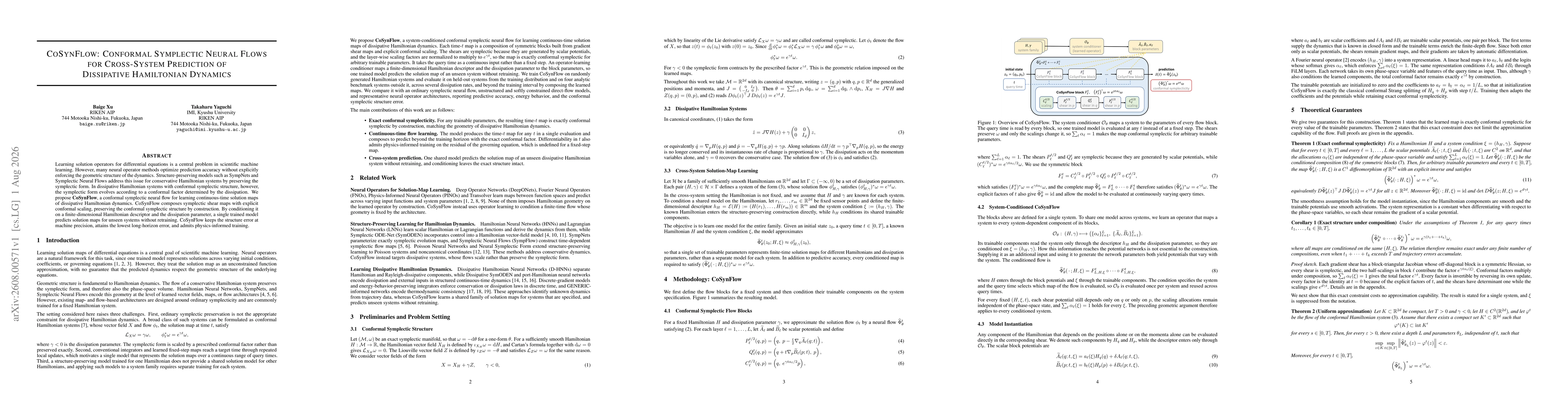 Thumbnail for CoSynFlow: Conformal Symplectic Neural Flows for Cross-System Prediction of Dissipative Hamiltonian Dynamics