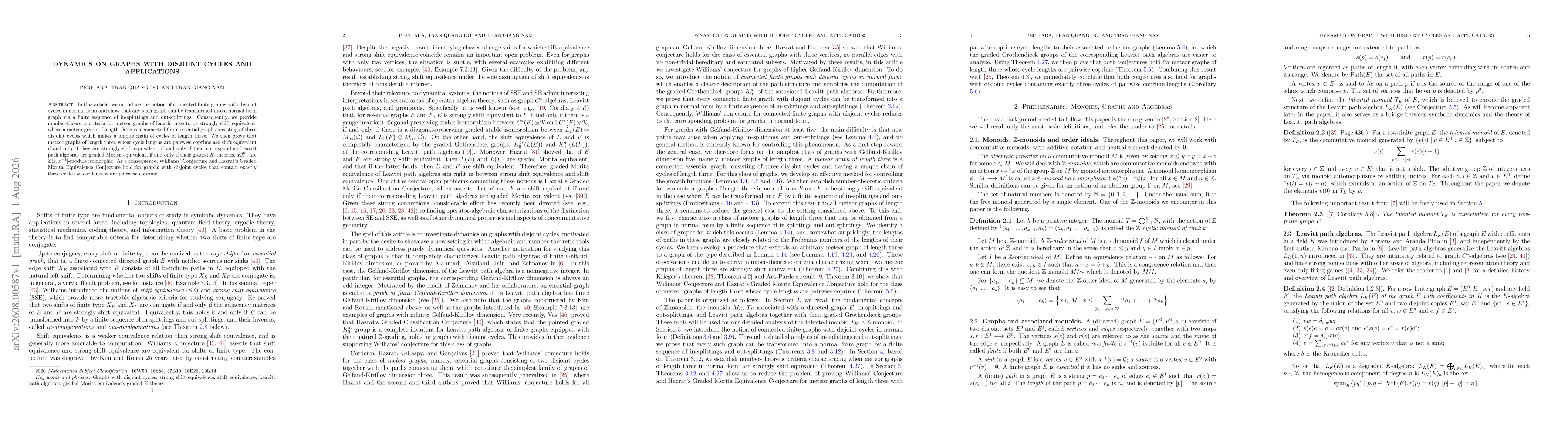 Thumbnail for Dynamics on graphs with disjoint cycles and applications
