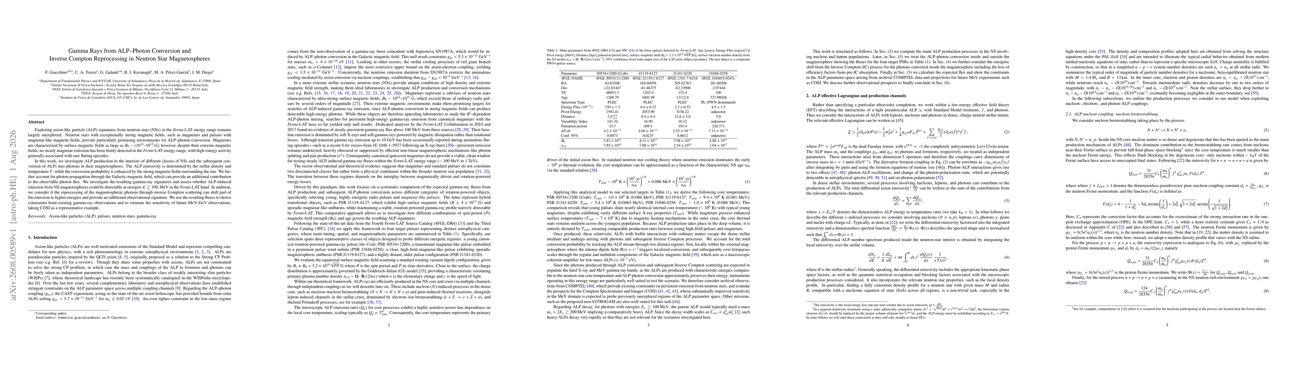 Thumbnail for Gamma Rays from ALP-Photon Conversion and Inverse Compton Reprocessing in Neutron Star Magnetospheres