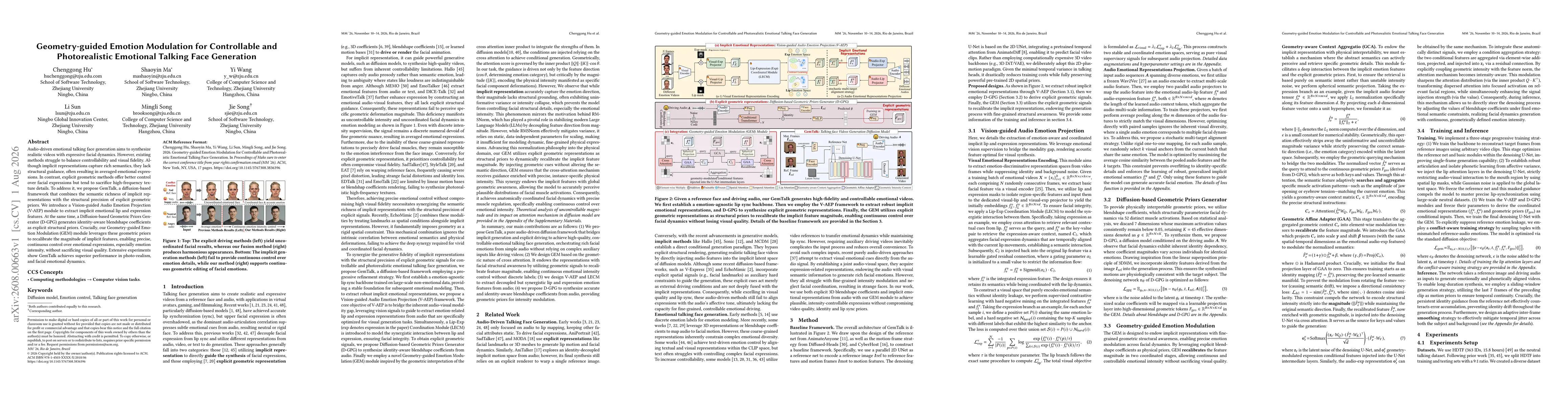 Thumbnail for Geometry-guided Emotion Modulation for Controllable and Photorealistic Emotional Talking Face Generation